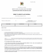 Plant importation permit